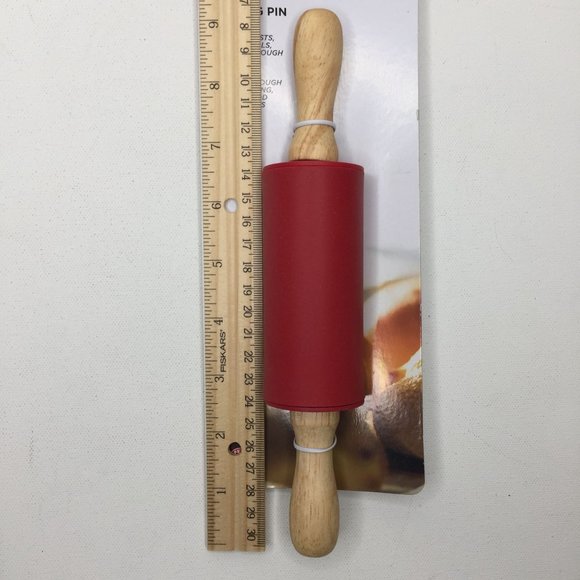 Farberware Baking Red Mini Rolling Pin Non Stick 9" Kitchen Tool - Picture 3 of 3